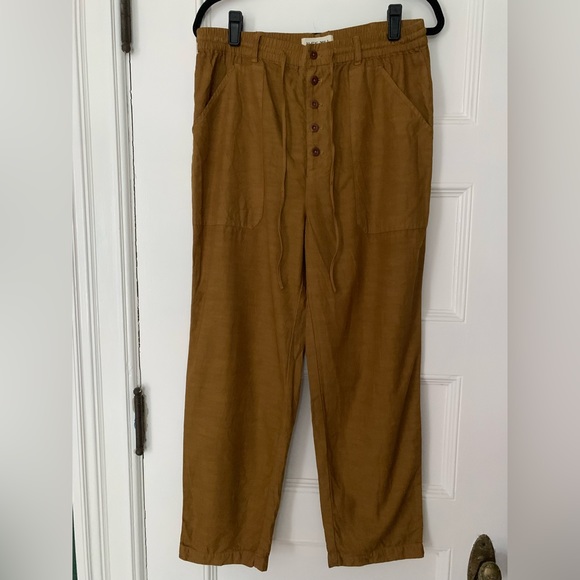 Alex Mill Drawstring Button Fly Pull On Pants - Golden Khaki - Large - Picture 3 of 4